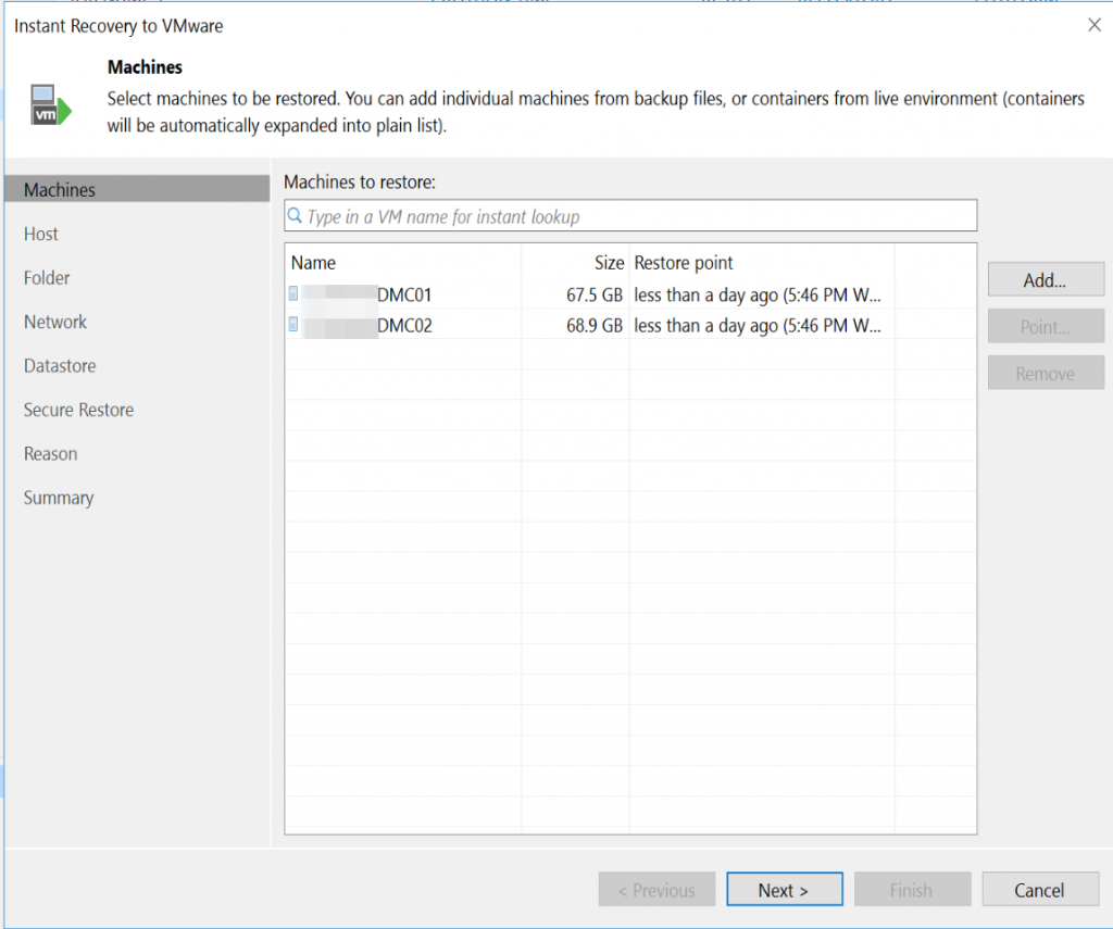 Converting Hyper-V VMs to VMware using Veeam